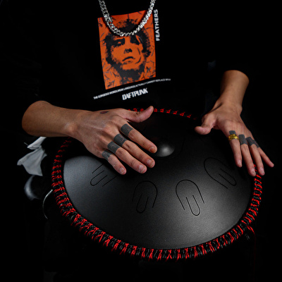 HLURU TAH9-14 INKBLACK - Mini Handpan Series 9 Notalı 14" InkBlack Taşınabilir Handpan